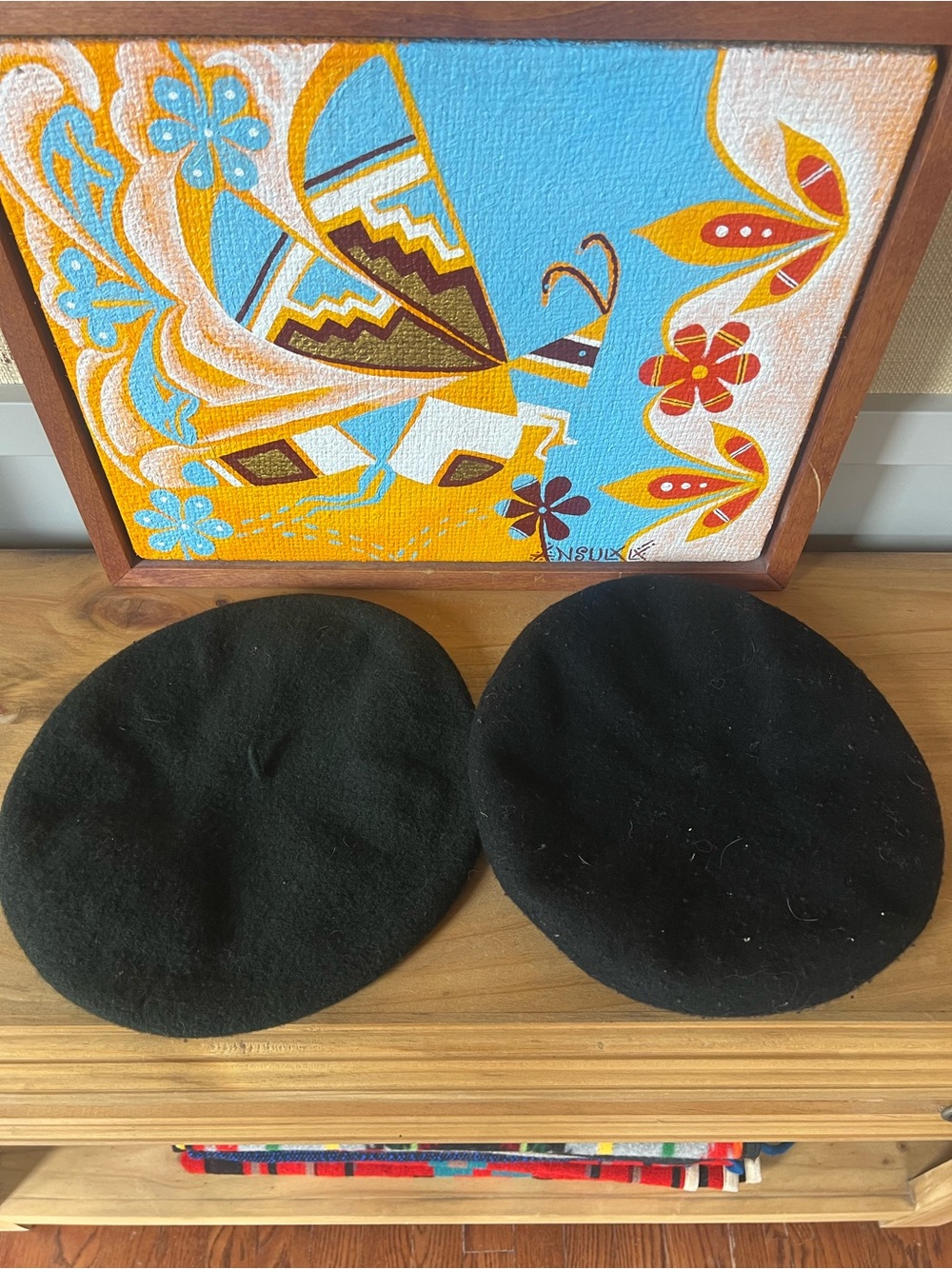 Black Wool Beret Pair - Classic Style